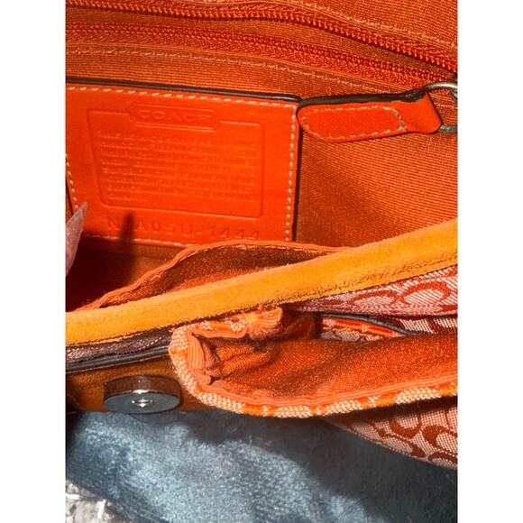 Coach Signature Soho Buckle Flap Shoulder Bag – Orange Canvas & Suede - Picture 3 of 4